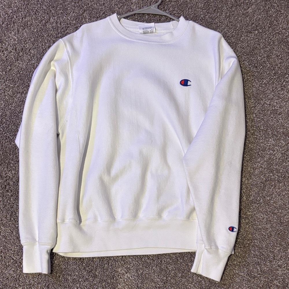 Champion Men's Classic White Crewneck Sweater